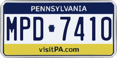 PA license plate MPD7410