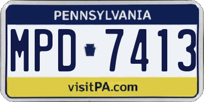 PA license plate MPD7413