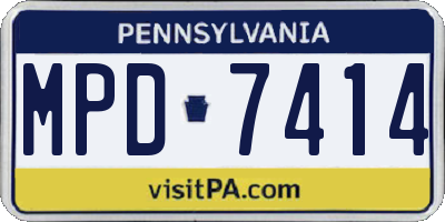 PA license plate MPD7414