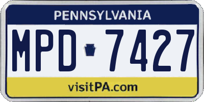 PA license plate MPD7427