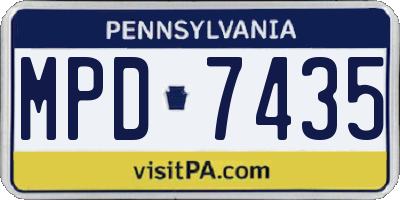 PA license plate MPD7435