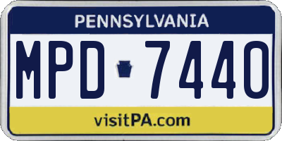 PA license plate MPD7440