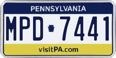 PA license plate MPD7441