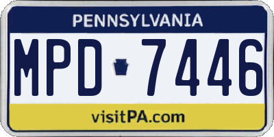 PA license plate MPD7446