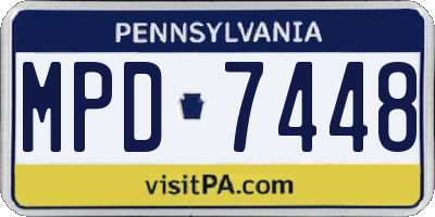 PA license plate MPD7448