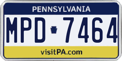 PA license plate MPD7464