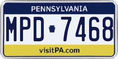 PA license plate MPD7468