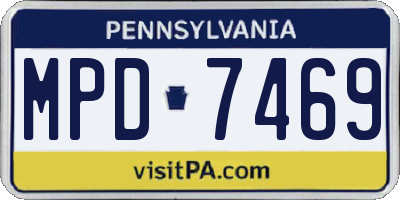 PA license plate MPD7469