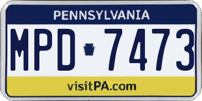 PA license plate MPD7473