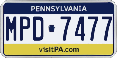 PA license plate MPD7477