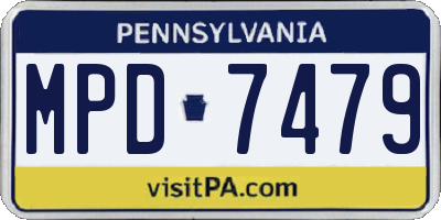 PA license plate MPD7479