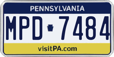 PA license plate MPD7484