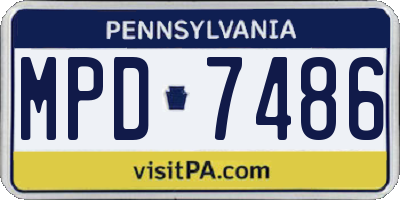 PA license plate MPD7486