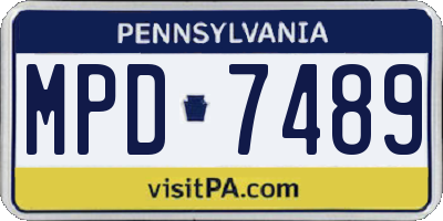 PA license plate MPD7489