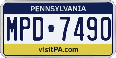 PA license plate MPD7490