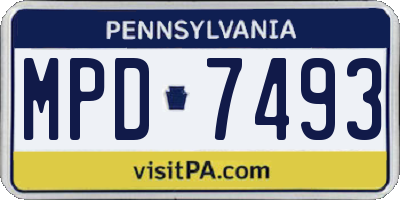 PA license plate MPD7493