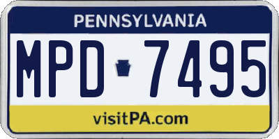 PA license plate MPD7495