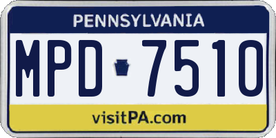 PA license plate MPD7510