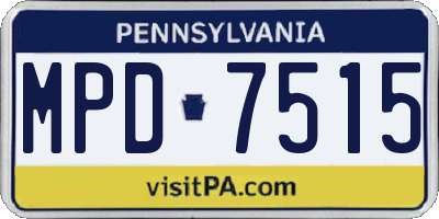 PA license plate MPD7515