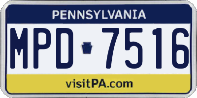 PA license plate MPD7516