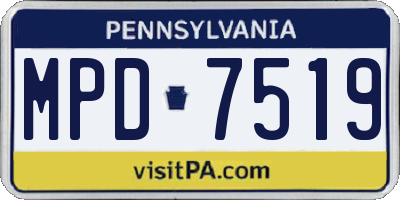 PA license plate MPD7519