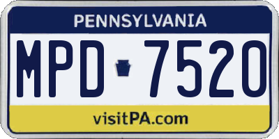 PA license plate MPD7520