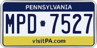 PA license plate MPD7527