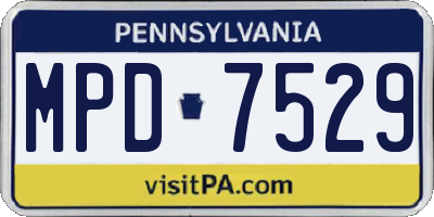 PA license plate MPD7529
