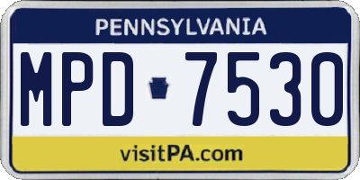 PA license plate MPD7530