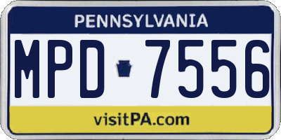 PA license plate MPD7556