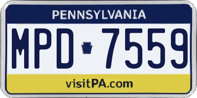 PA license plate MPD7559