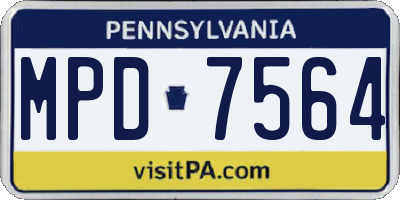 PA license plate MPD7564