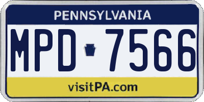 PA license plate MPD7566