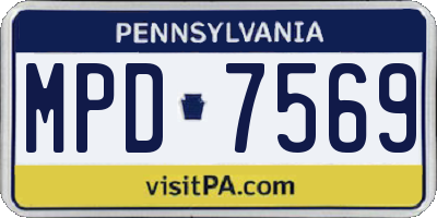 PA license plate MPD7569