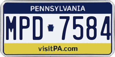 PA license plate MPD7584