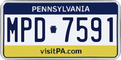 PA license plate MPD7591
