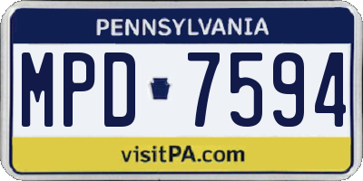 PA license plate MPD7594
