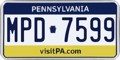 PA license plate MPD7599