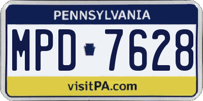 PA license plate MPD7628