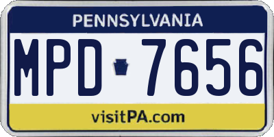 PA license plate MPD7656