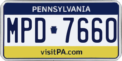 PA license plate MPD7660