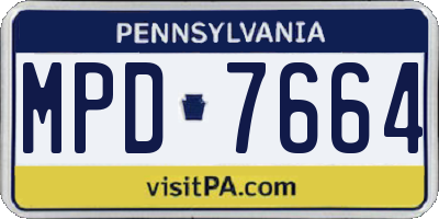 PA license plate MPD7664