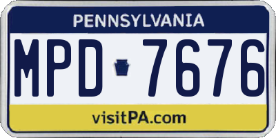 PA license plate MPD7676