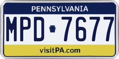 PA license plate MPD7677
