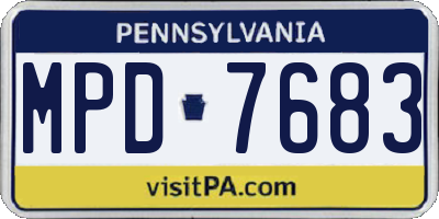 PA license plate MPD7683