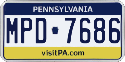 PA license plate MPD7686