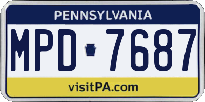 PA license plate MPD7687
