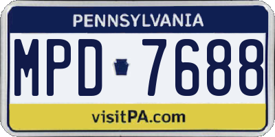 PA license plate MPD7688