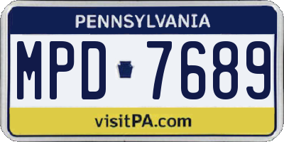 PA license plate MPD7689