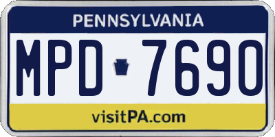 PA license plate MPD7690